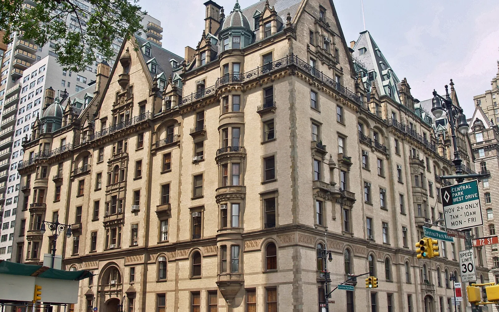 The Dakota on Central Park West, across from Strawberry Fields